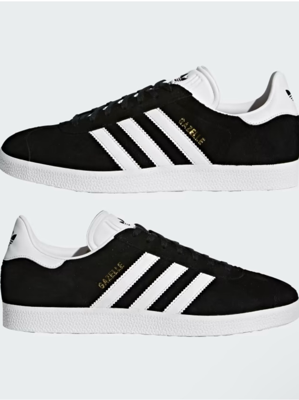 Unisex Juniors Adidas Black & White Suede Gazelle Casual Sneakers